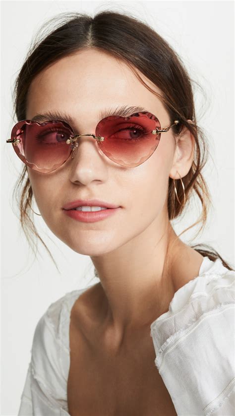 chloe rosie scalloped heart sunglasses|Rosie 55mm Scalloped Heart Sunglasses In Gradient Coral/ Gold .